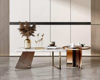 现代大理石茶几3D模型下载